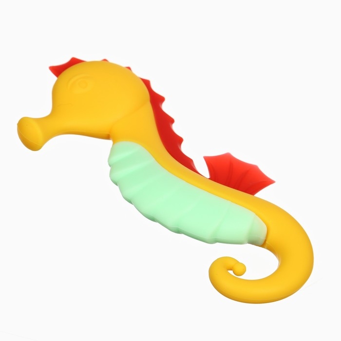 Прорезыватель силиконовый «Морской конёк», цвет жёлтый, Крошка Я