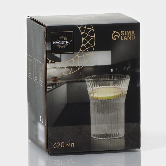 Стакан стеклянный Magistro «Грани», 320 мл, 8,5×11 см Стакан стеклянный Magistro «Грани», 320 мл, 8,5×11 см