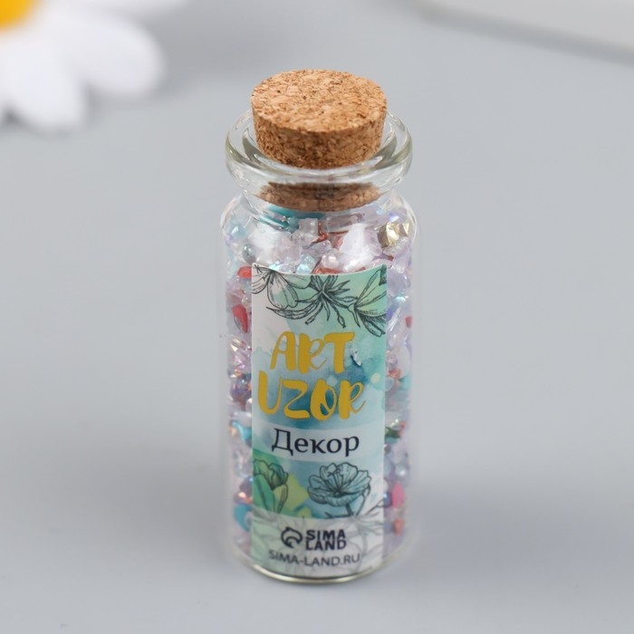 Декор для творчества в баночке Декор для творчества в баночке "Природный камень с перламутром - голубой" 20 гр 5х2,2х2,2 см 93694