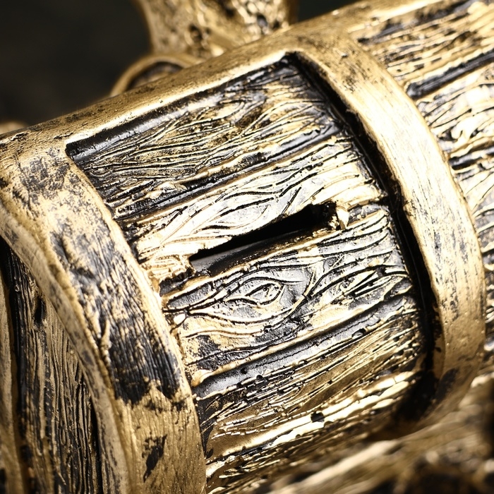 Копилка Копилка "Змея с сундуком " черное золото, 25х26х23см