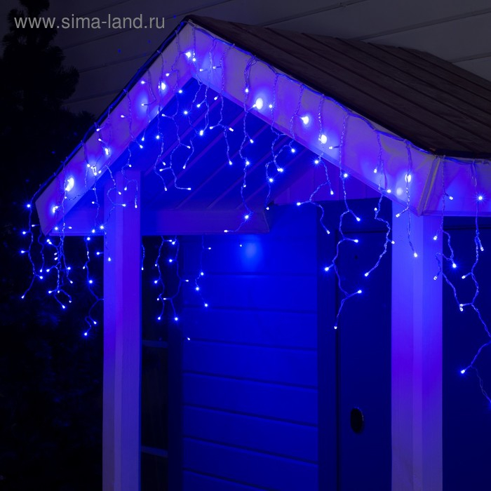 Гирлянда «Бахрома» 3 × 0.6 м, IP44, УМС, прозрачная нить, 160 SMD-LED, свечение синее, 220 В Гирлянда «Бахрома» 3 × 0.6 м, IP44, УМС, прозрачная нить, 160 SMD-LED, свечение синее, 220 В