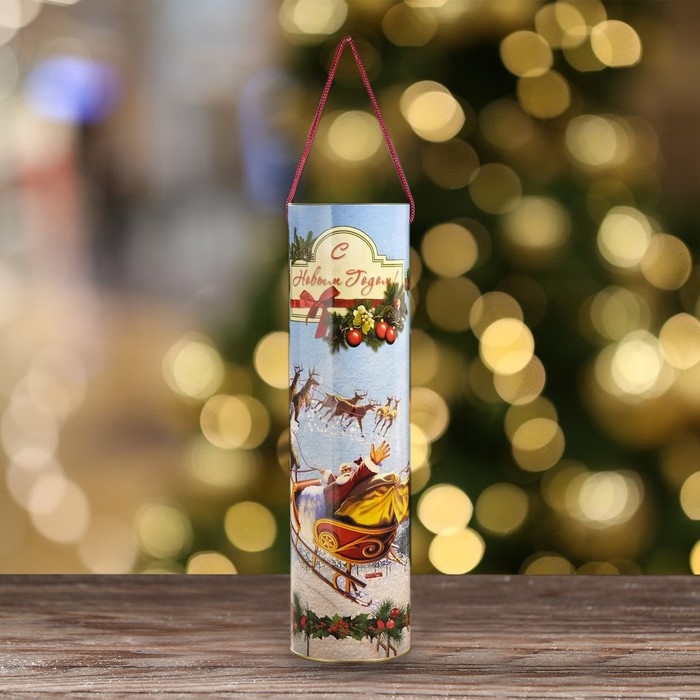 Новый год. Подарочная коробка, тубус под бутылку «Санта» 92 х 350 мм (330 мм внутр. высота). Новый год. Подарочная коробка, тубус под бутылку «Санта» 92 х 350 мм (330 мм внутр. высота).