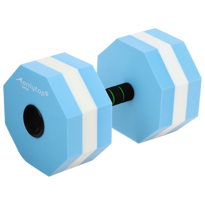Гантель для аквааэробики ONLYTOP, гексагональная, 27х16х16 см, цвет голубой Гантель для аквааэробики ONLYTOP, гексагональная, 27х16х16 см, цвет голубой
