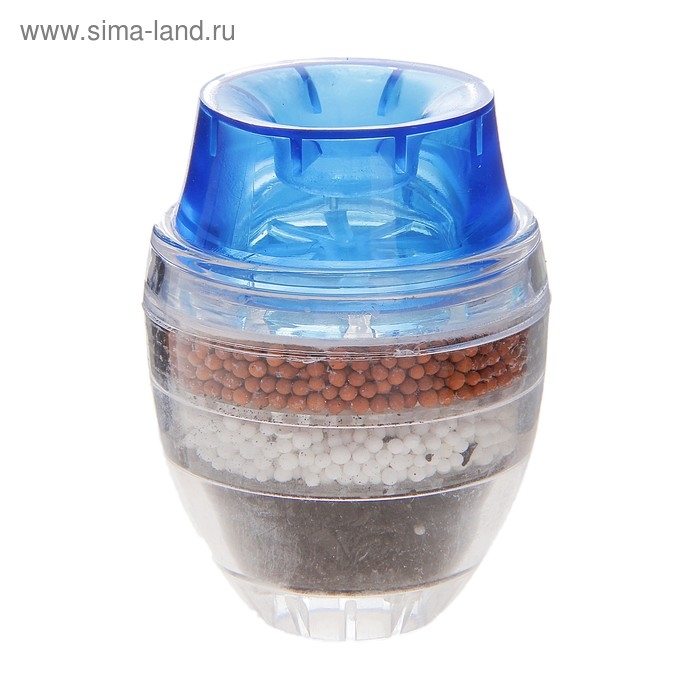 Фильтр для воды на кран Доляна «Тройной барьер», d=16-19 мм, на основе цеолита руды, активированного угля и сульфата кальция, цвет МИКС Фильтр для воды на кран Доляна «Тройной барьер», d=16-19 мм, на основе цеолита руды, активированного угля и сульфата кальция, цвет МИКС