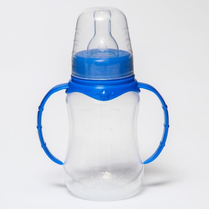 Бутылочка для кормления, классическое горло, 150 мл., от 0 мес., приталенная, с ручками, цвет МИКС Бутылочка для кормления, классическое горло, 150 мл., от 0 мес., приталенная, с ручками, цвет МИКС