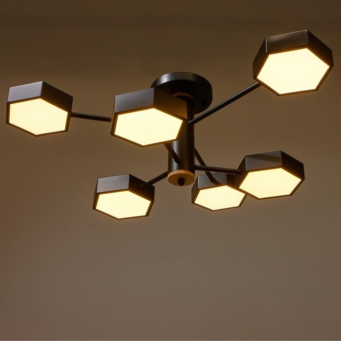 Люстра 1318/6BK LED 144Вт 3000-6000К черный 71х65х25 см BayerLux