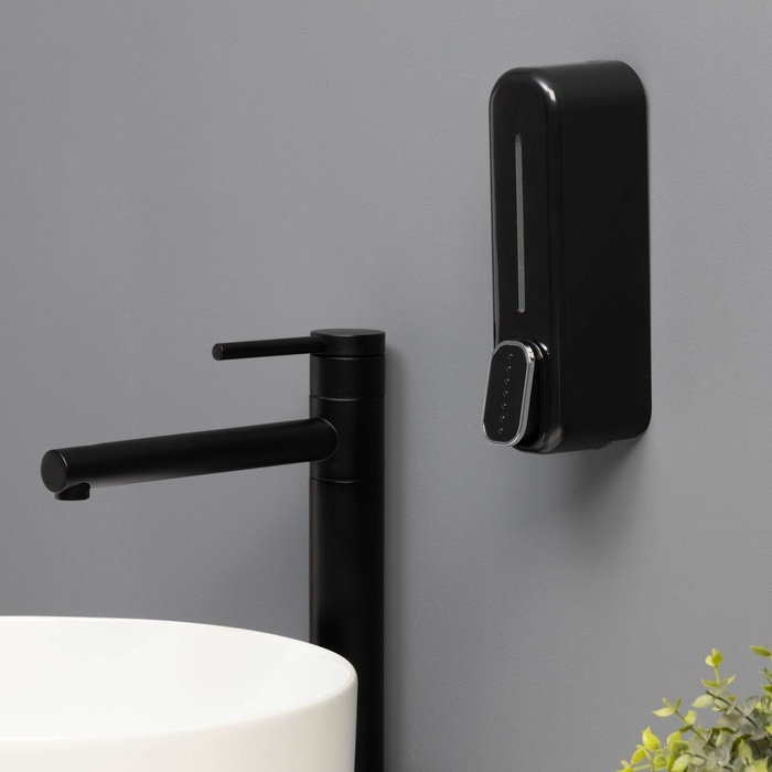 Диспенсер для мыла SAVANNA, механический, 350 мл, пластик, чёрный Диспенсер для мыла SAVANNA, механический, 350 мл, пластик, чёрный