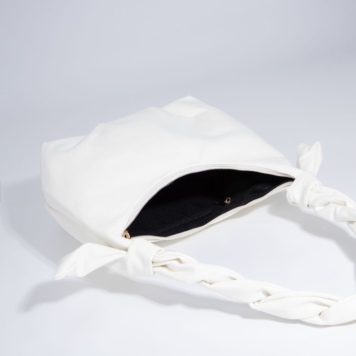 Сумка-багет на молнии, цвет молочный Сумка-багет на молнии, цвет молочный