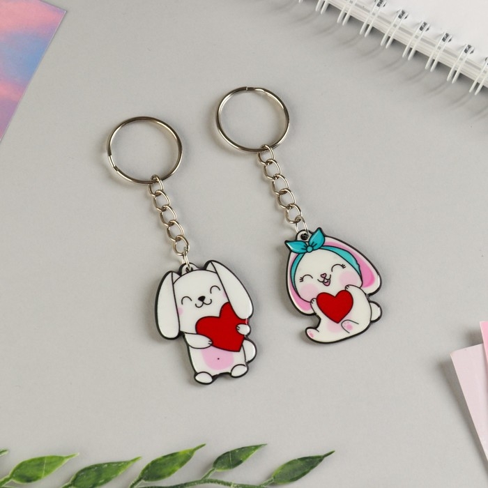 Брелок для ключей парный «Моей любимке», акриловый, 13,3 х 8