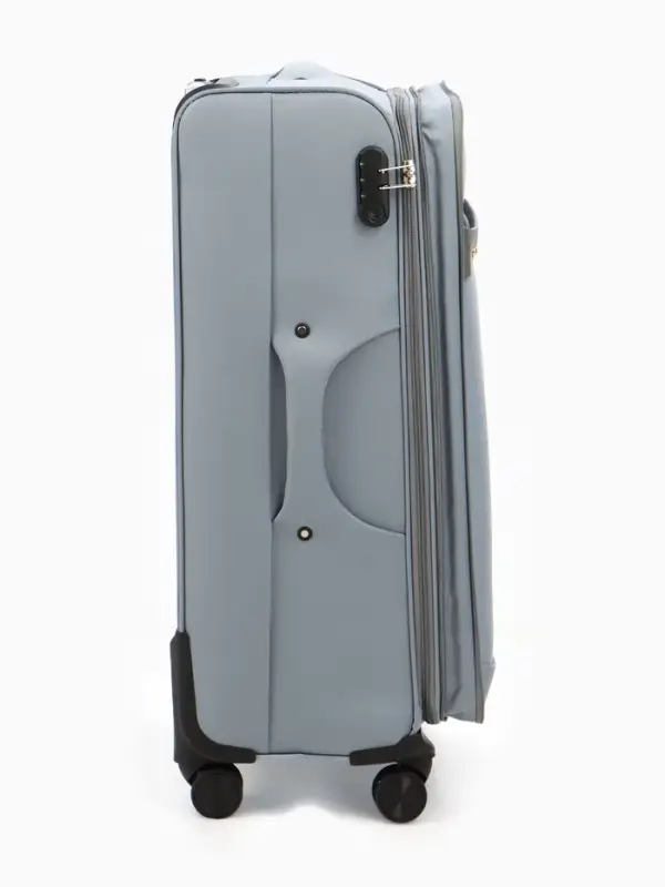 Чемодан на колёсах TEXTURA, кодовый замок, текстильный, с увеличением, 47&times;30&times;78 см, 28", серый