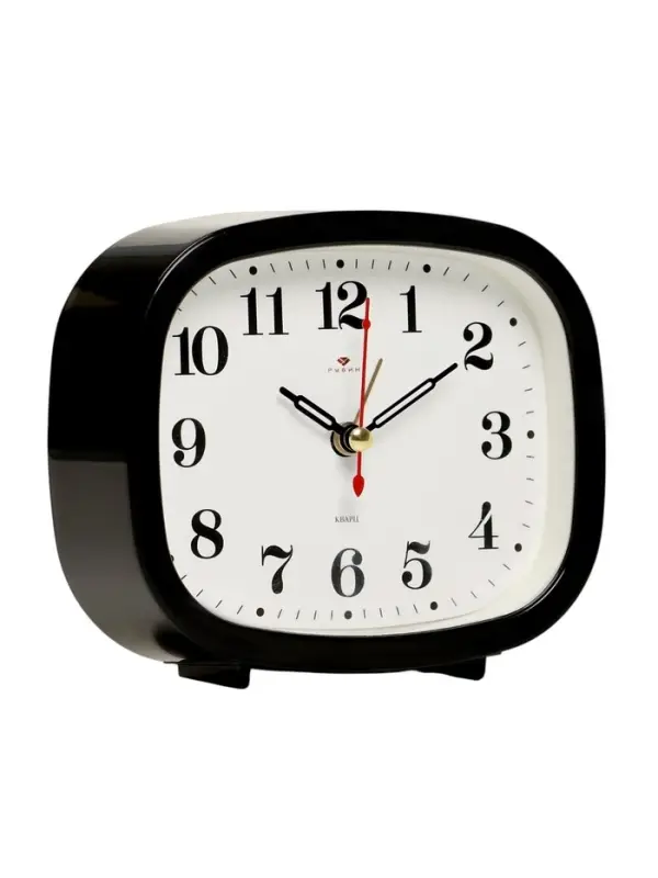Будильник-часы настольные &laquo;Классика&raquo;, 12.5&times;10.5 см, от батарейки АА, чёрный