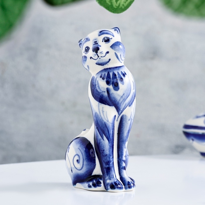 Сувенир Сувенир "Кошка Грация", гжель