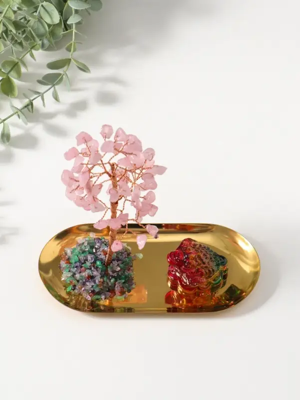 Сувенир "Денежная жаба и дерево" 60 камней 8,5х17,8х11,5 см