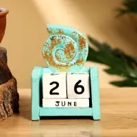 Календарь настольный &laquo;Ракушка&raquo;, 7&times;4&times;9 см, дерево, бирюзовый