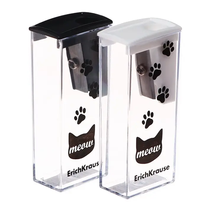 Точилка ErichKrause. City Meow, с контейнером, МИКС