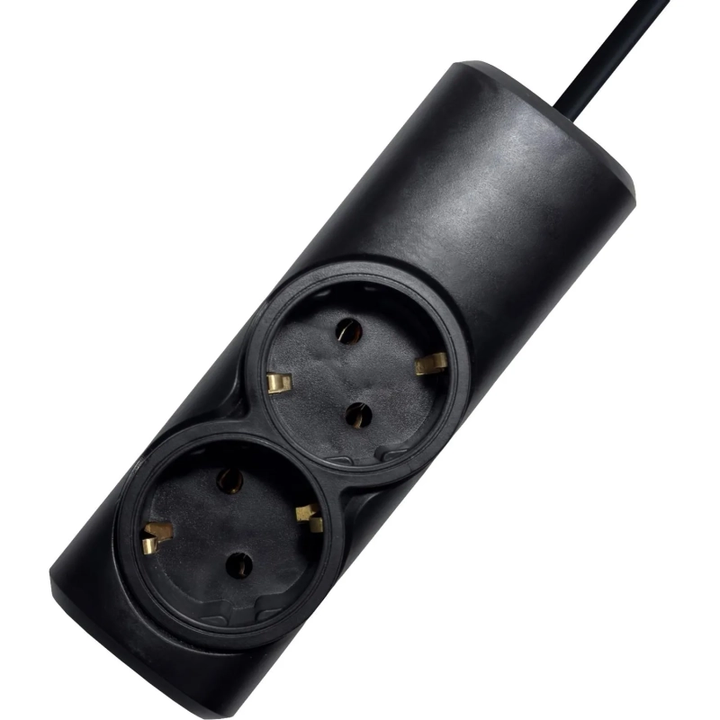 Удлинитель PROGIX PG213 2р/2м/2,2кВт/10А заземление, черный, ПВС 3х0.75