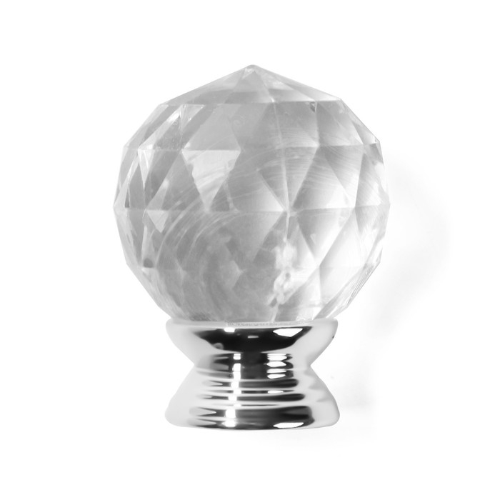 Ручка-кнопка CAPPIO PK114, d=30 мм, пластик, цвет хром, 8 шт Ручка-кнопка CAPPIO PK114, d=30 мм, пластик, цвет хром, 8 шт