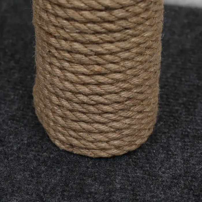 Домик для животных с когтеточкой, 32&times;32&times;64 см, с полкой, джут, серый