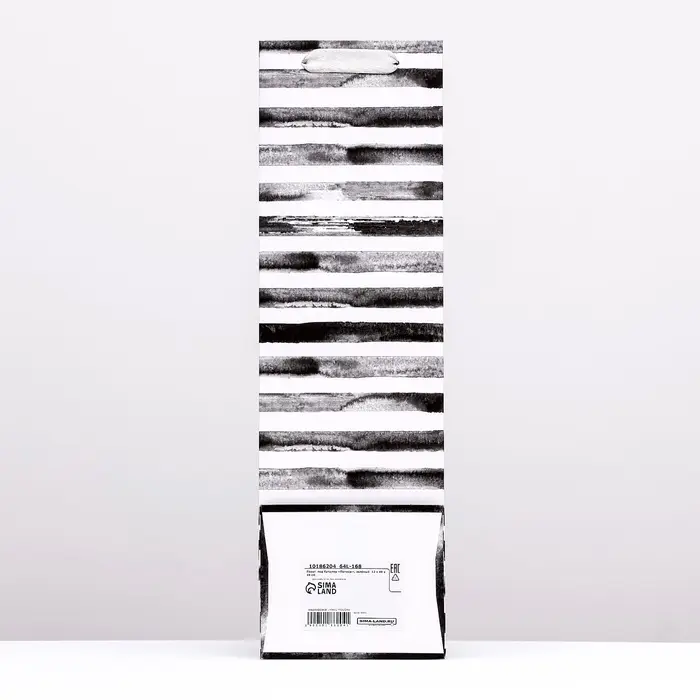 Пакет под бутылку «Полосы», 12×40×10 см