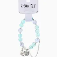 Браслет с подвесками &laquo;Сахарный. Бабочка и перо&raquo;, d=6 см, шар № 10/8, голубой, фиолетовый в серебре