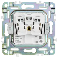 SKANDY Розетка 1-местная с заземлением с защитными шторками и крышкой 16А IP44 SK-R11Bl черный IEK