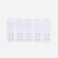 Застёжка для бюстгальтера, удлинитель, 3 ряда 2 крючка, 3.2&times;10.5 см, 5 шт., белая