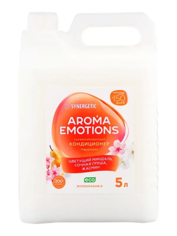 Кондиционер для белья парфюмированный SYNERGETIC миндаль, груша, жасмин, 5 л