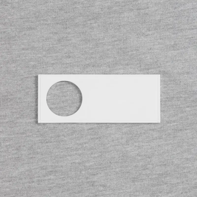 Лейбл из ПВХ с вырубкой «Круг», белый Лейбл из ПВХ с вырубкой «Круг», белый