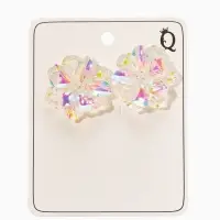 Серьги "Цветок жасмина", цвет белый радужный