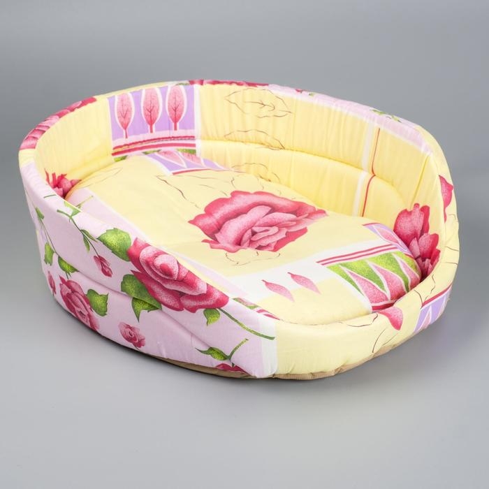 Лежанка овальная с бортиком, 49 х 36 х 17 см, микс цветов Лежанка овальная с бортиком, 49 х 36 х 17 см, микс цветов