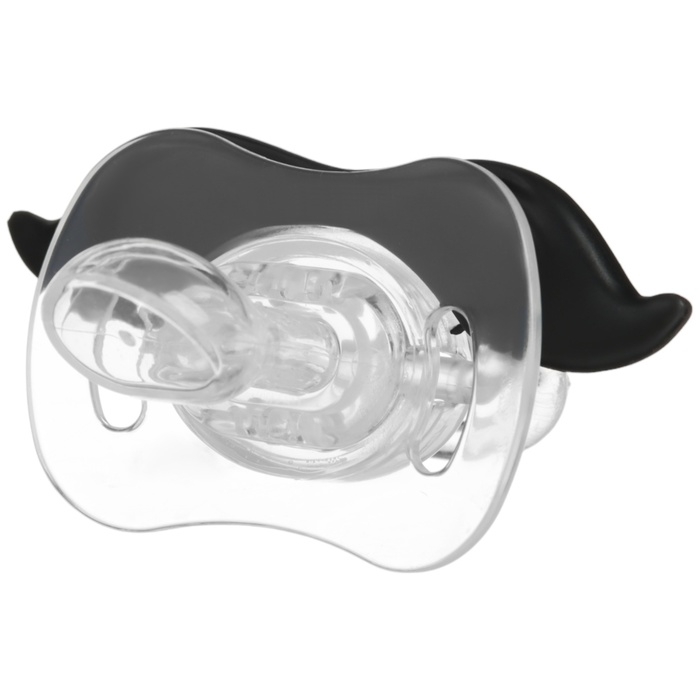 Соска - пустышка силиконовая ортодонтическая «Мишка», от 0 мес., с колпачком, цвет черный