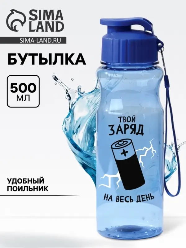 Бутылка для воды «Заряд», 500 мл