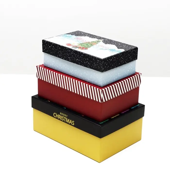 Набор подарочных новогодних коробок 3 в 1 Merry christmas, 23&times;16&times;9.5 - 19&times;12&times;6.5 см