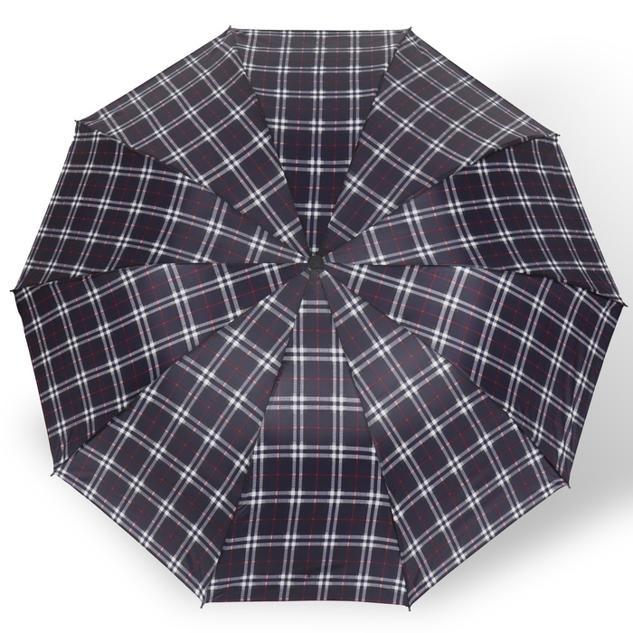 Зонт механический «Клетка», 4 сложения, 10 спиц, R = 52/60 см, D = 120 см, цвет МИКС Зонт механический «Клетка», 4 сложения, 10 спиц, R = 52/60 см, D = 120 см, цвет МИКС