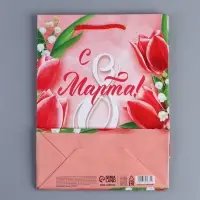 Пакет подарочный ламинированный, упаковка, &laquo;8 марта&raquo;, MS 18&times;23&times;8 см