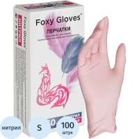 Перчатки нитрил. н/с н/о 3,5гр./шт роз FOXY-GLOVES S 50 пар/уп ШК8614/05454