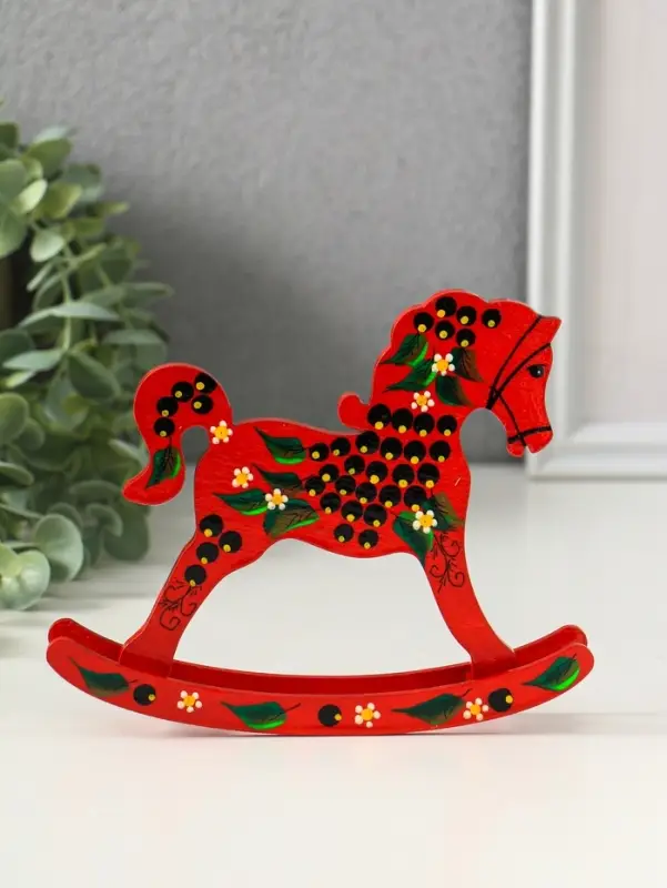 Фигурка дерево &laquo;Лошадка - качалка&raquo;, 12&times;15 см, ручная роспись