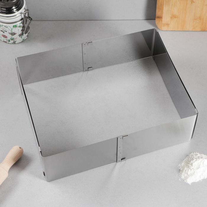 Форма раздвижная для выпечки «Прямоугольная», h-10 см, 18х32 - 26х50 см Форма раздвижная для выпечки «Прямоугольная», h-10 см, 18х32 - 26х50 см