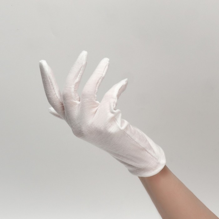 Перчатки хлопковые, размер M, пара, в картонной коробке, цвет белый Перчатки хлопковые, размер M, пара, в картонной коробке, цвет белый