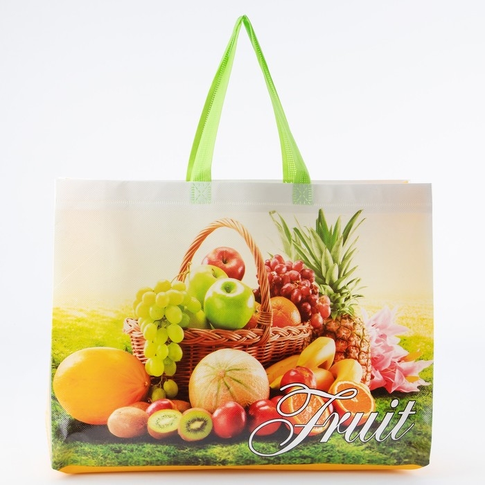 Сумка хозяйственная без застёжки, 12 л, цвет зелёный/разноцветный Сумка хозяйственная без застёжки, 12 л, цвет зелёный/разноцветный