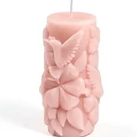 Свеча интерьерная &laquo;Колибри&raquo;, 200 г, 4.5&times;4.5&times;11 см, нежно-розовый