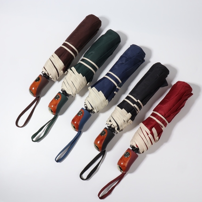 Зонт полуавтоматический «Однотон», эпонж, 3 сложения, 8 спиц, R = 50/55 см, D = 110 см, цвет МИКС Зонт полуавтоматический «Однотон», эпонж, 3 сложения, 8 спиц, R = 50/55 см, D = 110 см, цвет МИКС