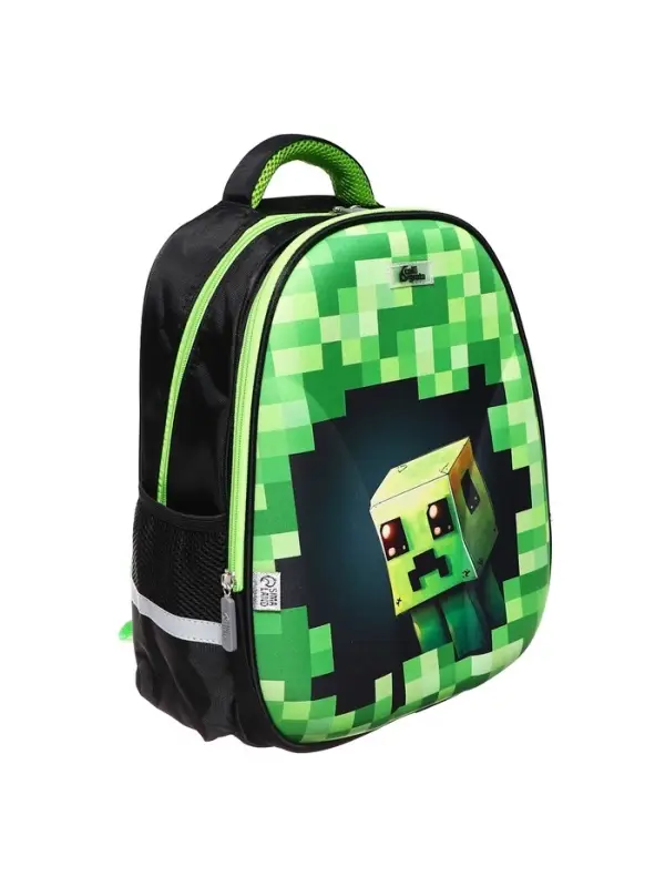Рюкзак школьный, каркасный, 39&times;30&times;14 см &laquo;Пиксельный мир&raquo;