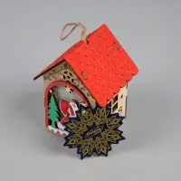 Ёлочная игрушка &laquo;Домик с Дедом Морозом&raquo;, 11&times;8.5&times;7.5 см, 1 LED, от батареек, свечение тёплое белое