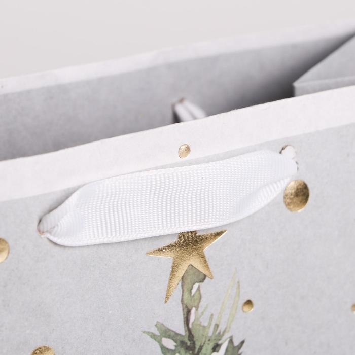 Пакет подарочный новогодний крафтовый вертикальный «Сказочная ёлочка», MS 18 х 23 х 10 см, Новый год Пакет подарочный новогодний крафтовый вертикальный «Сказочная ёлочка», MS 18 х 23 х 10 см, Новый год