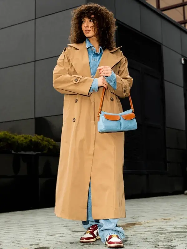 Сумка женская багет TEXTURA на молнии, 27&times;8&times;13 см, джинсовая, голубая