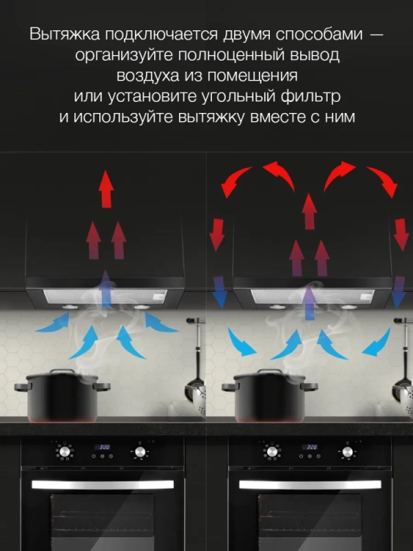 Вытяжка встраиваемая HBH 6232 BK черный