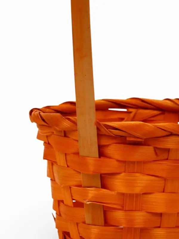 Корзина плетеная 13 х 13 х 9,5 см, ручка h=21 см, оранжевый