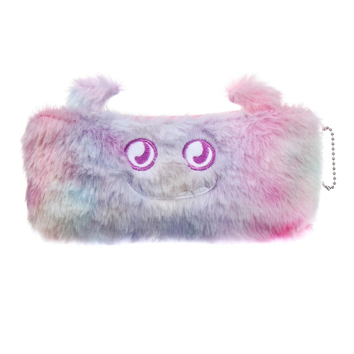 Пенал школьный меховой на молнии Calligrata "Монстрики", микс