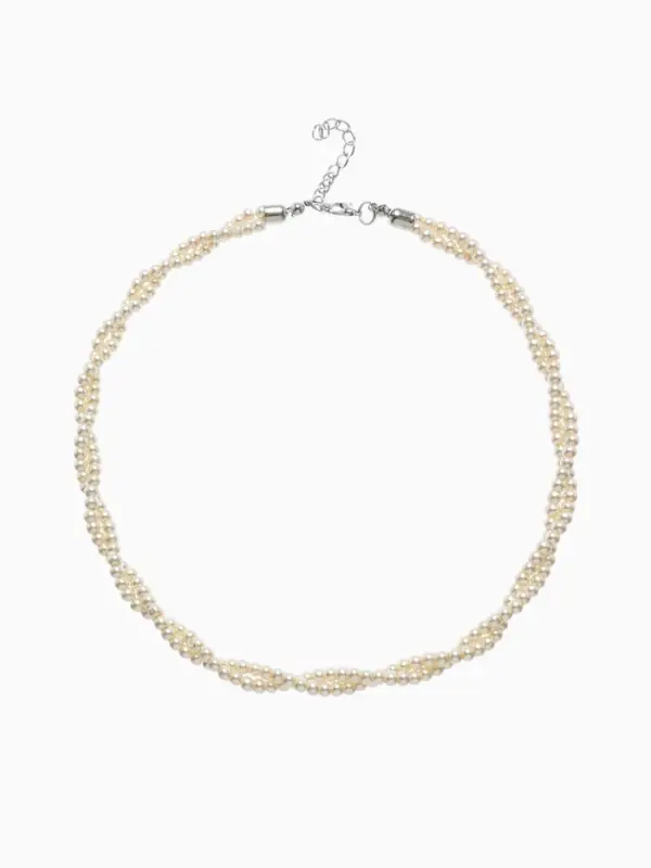 Бусы &laquo;Переплетение&raquo;, с жемчугом, белые, 45 см